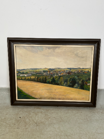 Obraz – K. D. BÁLEK / Panoramatický pohled na Benešov (olej na plátně) - Antik Spomyšl