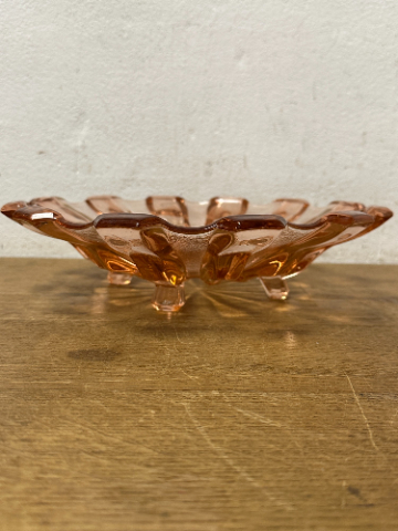 Mísa na nožkách – SCHRÖTER Rudolf, Inwald, rosalínové sklo, art deco - Antik Spomyšl