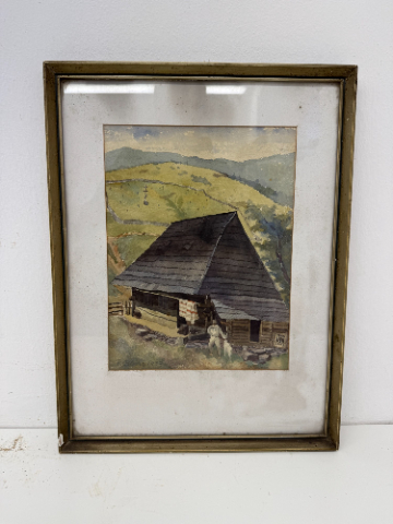 Obraz – Salaš (akvarel) - Antik Spomyšl